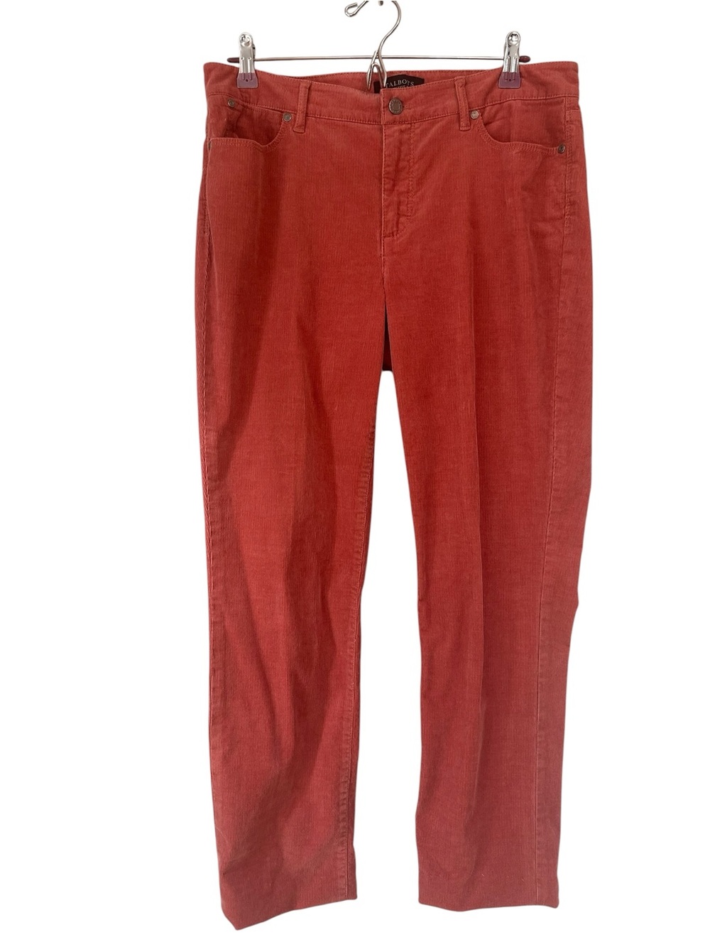 Talbots Flawless Five-Pocket Corduroy Straight Leg Pants Soft Mauve Pink, Size 8 - Picture 6 of 10